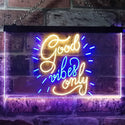 ADVPRO Good Vibes Only Man Cave Bar Room Decor Dual Color LED Neon Sign st6-i3212 - Blue & Yellow