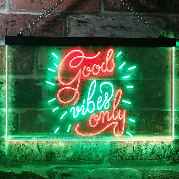 ADVPRO Good Vibes Only Man Cave Bar Room Decor Dual Color LED Neon Sign st6-i3212 - Green & Red