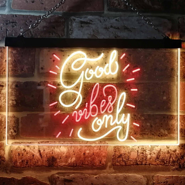 ADVPRO Good Vibes Only Man Cave Bar Room Decor Dual Color LED Neon Sign st6-i3212 - Red & Yellow
