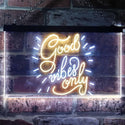 ADVPRO Good Vibes Only Man Cave Bar Room Decor Dual Color LED Neon Sign st6-i3212 - White & Yellow