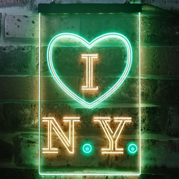ADVPRO I Love New York Room Decoration  Dual Color LED Neon Sign st6-i3214 - Green & Yellow