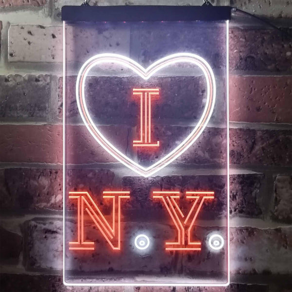 ADVPRO I Love New York Room Decoration  Dual Color LED Neon Sign st6-i3214 - White & Orange