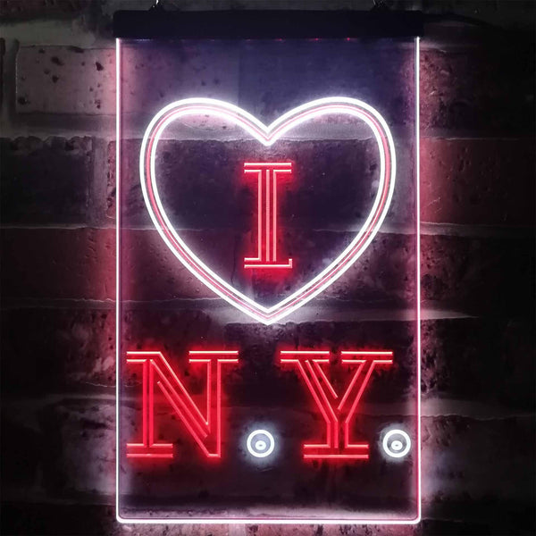 ADVPRO I Love New York Room Decoration  Dual Color LED Neon Sign st6-i3214 - White & Red