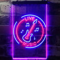 ADVPRO Guitar Live Music Acoustic Room  Dual Color LED Neon Sign st6-i3215 - Blue & Red