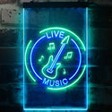 ADVPRO Guitar Live Music Acoustic Room  Dual Color LED Neon Sign st6-i3215 - Green & Blue