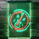 ADVPRO Guitar Live Music Acoustic Room  Dual Color LED Neon Sign st6-i3215 - Green & Red