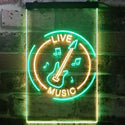 ADVPRO Guitar Live Music Acoustic Room  Dual Color LED Neon Sign st6-i3215 - Green & Yellow