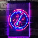 ADVPRO Guitar Live Music Acoustic Room  Dual Color LED Neon Sign st6-i3215 - Red & Blue