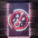 ADVPRO Guitar Live Music Acoustic Room  Dual Color LED Neon Sign st6-i3215 - White & Red