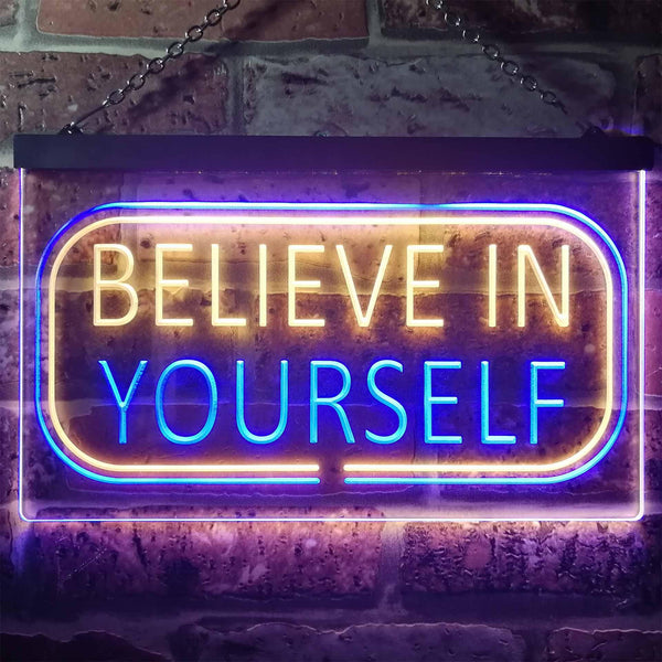 ADVPRO Believe in Yourself Bedroom Light Dual Color LED Neon Sign st6-i3216 - Blue & Yellow