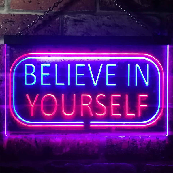ADVPRO Believe in Yourself Bedroom Light Dual Color LED Neon Sign st6-i3216 - Red & Blue
