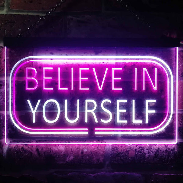 ADVPRO Believe in Yourself Bedroom Light Dual Color LED Neon Sign st6-i3216 - White & Purple