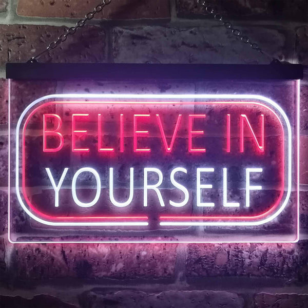 ADVPRO Believe in Yourself Bedroom Light Dual Color LED Neon Sign st6-i3216 - White & Red