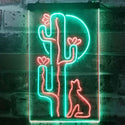 ADVPRO Cactus Wolf with Moon Room Light  Dual Color LED Neon Sign st6-i3217 - Green & Red