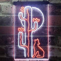 ADVPRO Cactus Wolf with Moon Room Light  Dual Color LED Neon Sign st6-i3217 - White & Orange