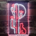 ADVPRO Cactus Wolf with Moon Room Light  Dual Color LED Neon Sign st6-i3217 - White & Red
