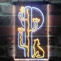 ADVPRO Cactus Wolf with Moon Room Light  Dual Color LED Neon Sign st6-i3217 - White & Yellow