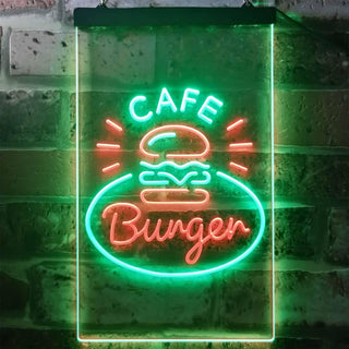 ADVPRO Burger Cafe Fast Food Shop  Dual Color LED Neon Sign st6-i3218 - Green & Red