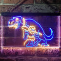 ADVPRO Caveman Dinosaur Room Decor Dual Color LED Neon Sign st6-i3220 - Blue & Yellow