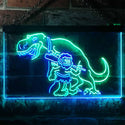 ADVPRO Caveman Dinosaur Room Decor Dual Color LED Neon Sign st6-i3220 - Green & Blue