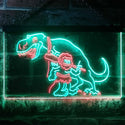 ADVPRO Caveman Dinosaur Room Decor Dual Color LED Neon Sign st6-i3220 - Green & Red