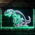 ADVPRO Caveman Dinosaur Room Decor Dual Color LED Neon Sign st6-i3220 - White & Green