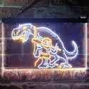 ADVPRO Caveman Dinosaur Room Decor Dual Color LED Neon Sign st6-i3220 - White & Yellow