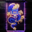 ADVPRO Chinese Dragon Room Display  Dual Color LED Neon Sign st6-i3225 - Blue & Yellow