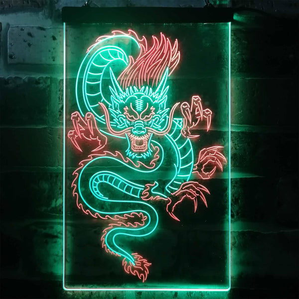 ADVPRO Chinese Dragon Room Display  Dual Color LED Neon Sign st6-i3225 - Green & Red