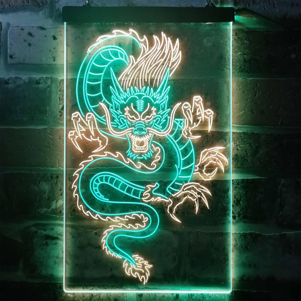 ADVPRO Chinese Dragon Room Display  Dual Color LED Neon Sign st6-i3225 - Green & Yellow