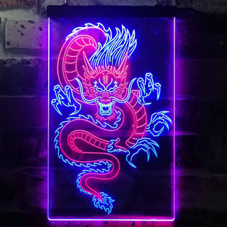 ADVPRO Chinese Dragon Room Display  Dual Color LED Neon Sign st6-i3225 - Red & Blue