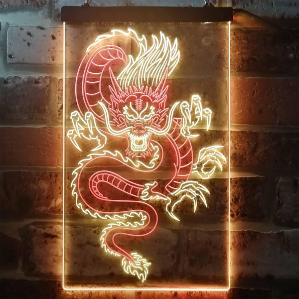 ADVPRO Chinese Dragon Room Display  Dual Color LED Neon Sign st6-i3225 - Red & Yellow