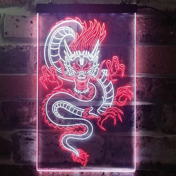 ADVPRO Chinese Dragon Room Display  Dual Color LED Neon Sign st6-i3225 - White & Red