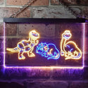 ADVPRO Dinosaur Tyrannosaurus Velociraptor Triceratops Dual Color LED Neon Sign st6-i3226 - Blue & Yellow