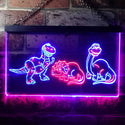 ADVPRO Dinosaur Tyrannosaurus Velociraptor Triceratops Dual Color LED Neon Sign st6-i3226 - Red & Blue