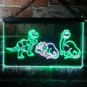 ADVPRO Dinosaur Tyrannosaurus Velociraptor Triceratops Dual Color LED Neon Sign st6-i3226 - White & Green