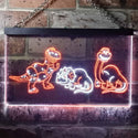 ADVPRO Dinosaur Tyrannosaurus Velociraptor Triceratops Dual Color LED Neon Sign st6-i3226 - White & Orange