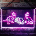 ADVPRO Dinosaur Tyrannosaurus Velociraptor Triceratops Dual Color LED Neon Sign st6-i3226 - White & Purple