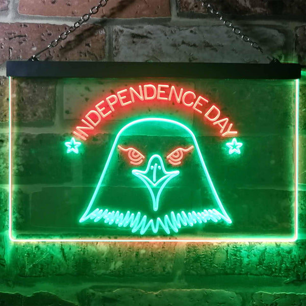 ADVPRO US Eagle Independence Day Dual Color LED Neon Sign st6-i3227 - Green & Red