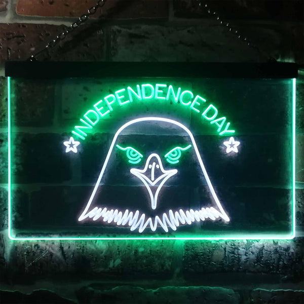 ADVPRO US Eagle Independence Day Dual Color LED Neon Sign st6-i3227 - White & Green