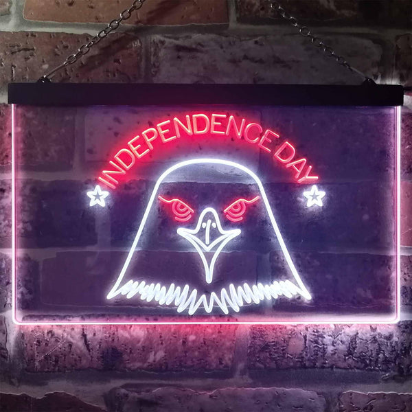 ADVPRO US Eagle Independence Day Dual Color LED Neon Sign st6-i3227 - White & Red