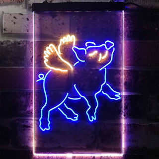 ADVPRO Flying Pig Kid Room Display  Dual Color LED Neon Sign st6-i3230 - Blue & Yellow