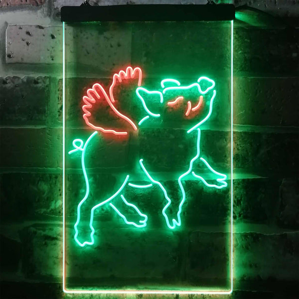 ADVPRO Flying Pig Kid Room Display  Dual Color LED Neon Sign st6-i3230 - Green & Red