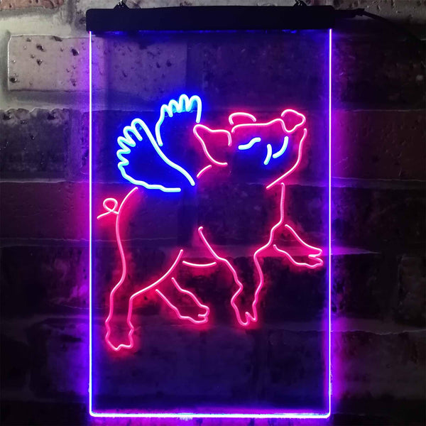 ADVPRO Flying Pig Kid Room Display  Dual Color LED Neon Sign st6-i3230 - Red & Blue