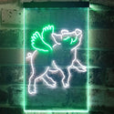 ADVPRO Flying Pig Kid Room Display  Dual Color LED Neon Sign st6-i3230 - White & Green