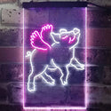 ADVPRO Flying Pig Kid Room Display  Dual Color LED Neon Sign st6-i3230 - White & Purple