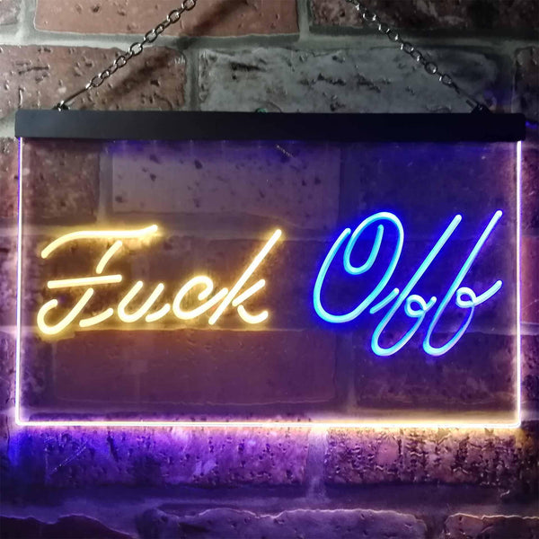 ADVPRO Fuck Off Man Cave Garage Dual Color LED Neon Sign st6-i3231 - Blue & Yellow