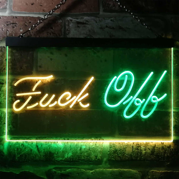 ADVPRO Fuck Off Man Cave Garage Dual Color LED Neon Sign st6-i3231 - Green & Yellow