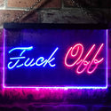 ADVPRO Fuck Off Man Cave Garage Dual Color LED Neon Sign st6-i3231 - Red & Blue