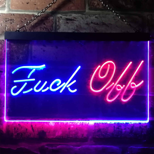 ADVPRO Fuck Off Man Cave Garage Dual Color LED Neon Sign st6-i3231 - Red & Blue